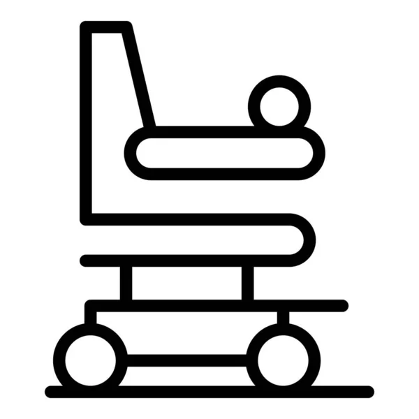 Patient électrique icône de fauteuil roulant contour vecteur. Personne motrice — Image vectorielle