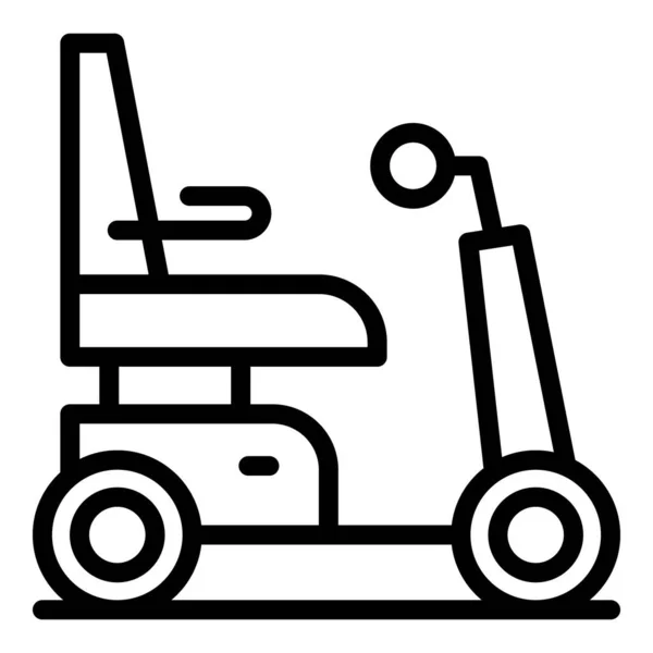 Elektrische rolstoel zittende pictogram omtrek vector. Scooterstoel — Stockvector