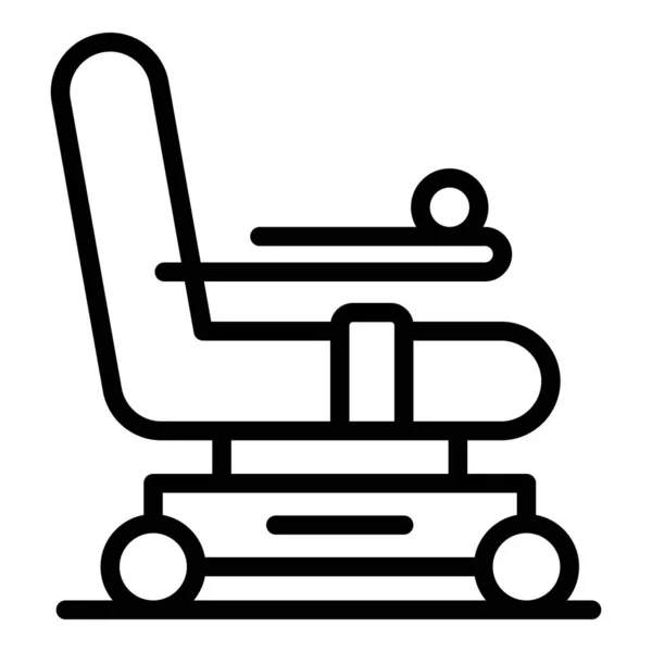 Pequeno ícone elétrico cadeira de rodas vetor contorno. Cadeira de scooter —  Vetores de Stock