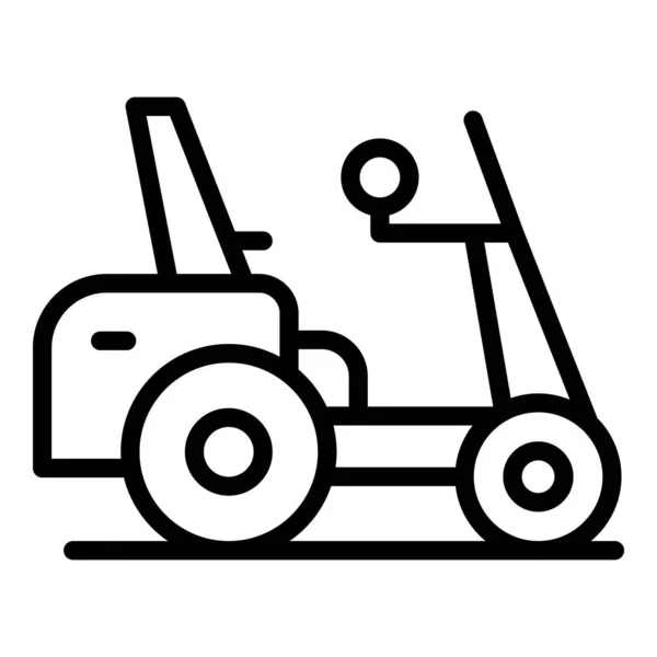 Zelf elektrische rolstoel pictogram omtrek vector. Scooterstoel — Stockvector