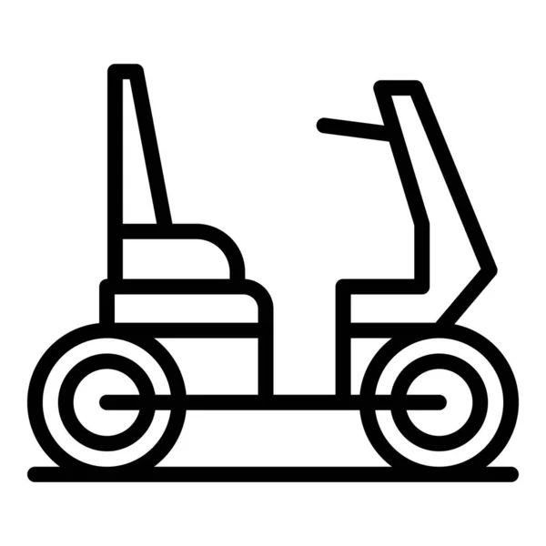 Gehandicapte elektrische rolstoel pictogram omtrek vector. Motoraandrijving — Stockvector