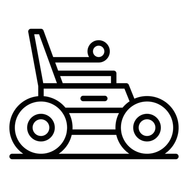 Rueda eléctrica silla de ruedas icono contorno vector. Silla de scooter — Vector de stock