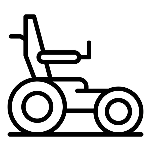 Motor silla de ruedas icono contorno vector. Poder de la silla — Vector de stock