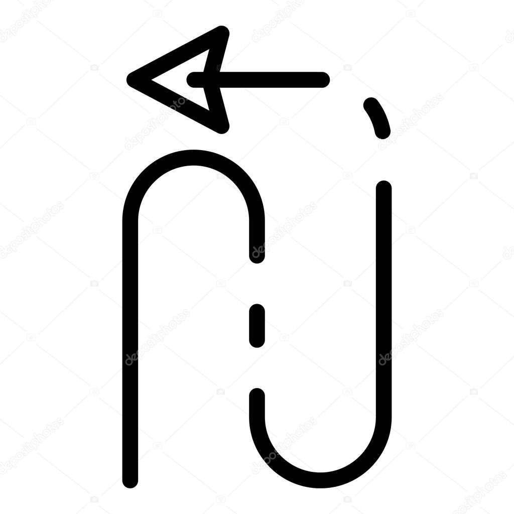 Trajectory move icon outline vector. Launch travel