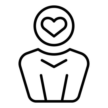 Duygusal sağlık ikonu ana hatları vektörü. Beyin zihni.