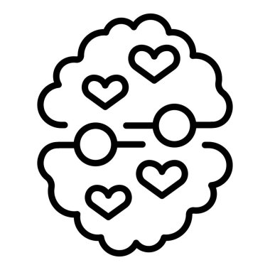 Beyin ikonu dış hat vektörü gibi. Zihin eğitimi