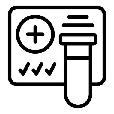Test tübü ikon ana hatları vektörü. Pasaport sağlığı