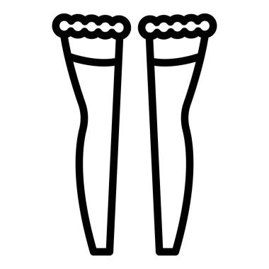 Çorap taytı ikon ana hatları vektörü. Sıkıştırma bacağı
