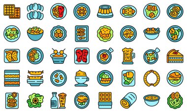 Avusturya mutfak simgeleri vektörü düzleştirdi