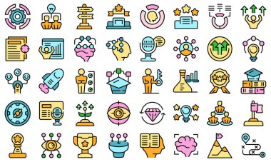 Uzman simgeleri vektörü düz ayarla