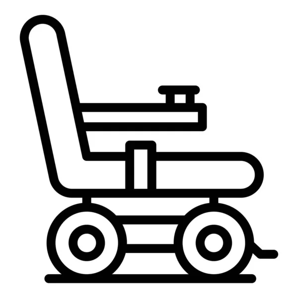 Vektor obrysu ikony pohonu elektrického invalidního vozíku. Síla židle — Stockový vektor