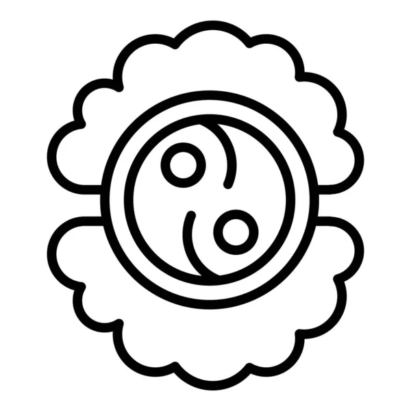 Icono de salud mental contorno vector. Mente positiva — Vector de stock