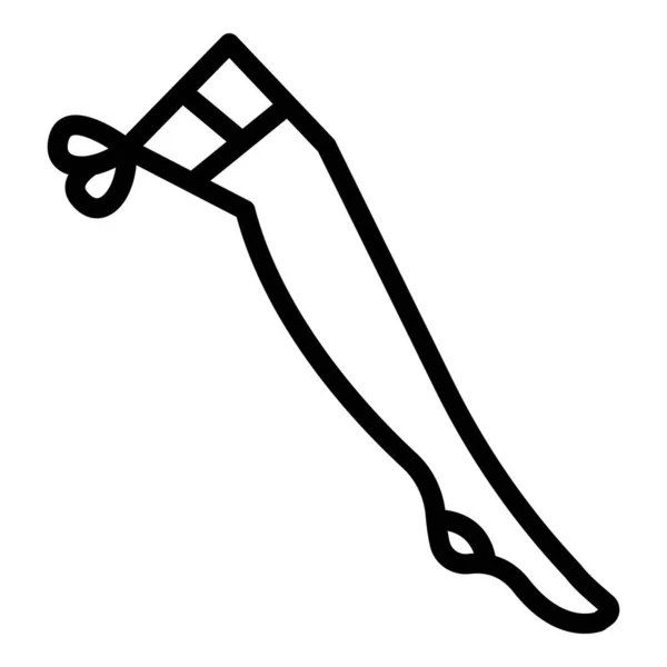 矢印ストッキングアイコンアウトラインベクトル。脚のストッキング — ストックベクタ