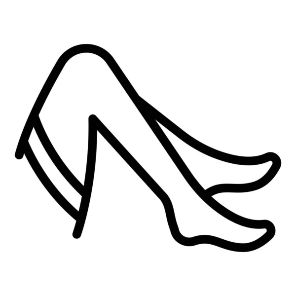 Fitness punčochy ikona obrys vektor. Punčochová noha — Stockový vektor