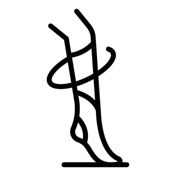 Ikona lékařských punčoch obrys vektor. Dámská noha — Stockový vektor