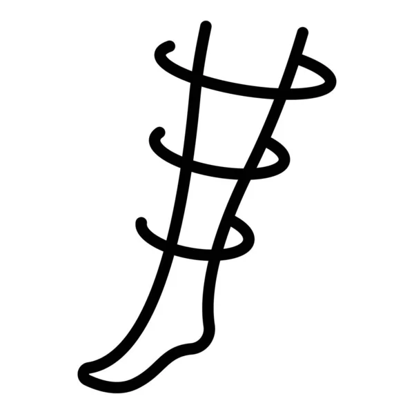Vector de contorno de icono de pierna femenina. Compresión femenina — Vector de stock
