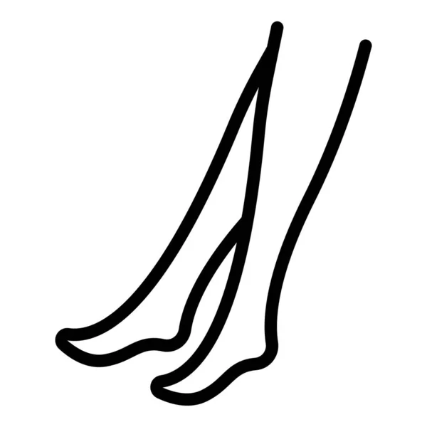 Fitness mujer pierna icono contorno vector. Medias varicosas — Vector de stock
