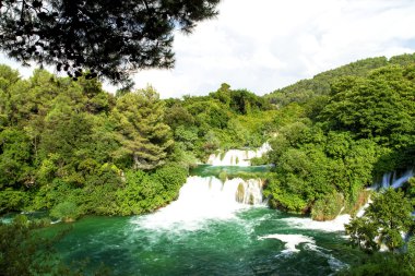 şelaleler krka Nehri üzerinde. milli park, Dalmaçya, Hırvatistan