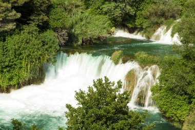 şelaleler krka Nehri üzerinde. milli park, Dalmaçya, Hırvatistan