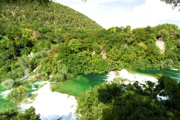 Waterfalls on Krka River. National Park, Dalmatia, Croatia — Stock Photo, Image