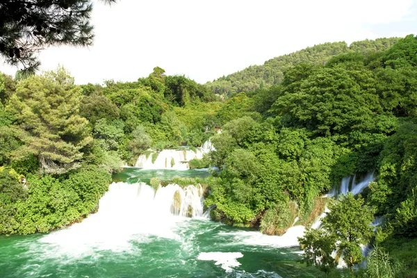 Waterfalls on Krka River. National Park, Dalmatia, Croatia — Stock Photo, Image