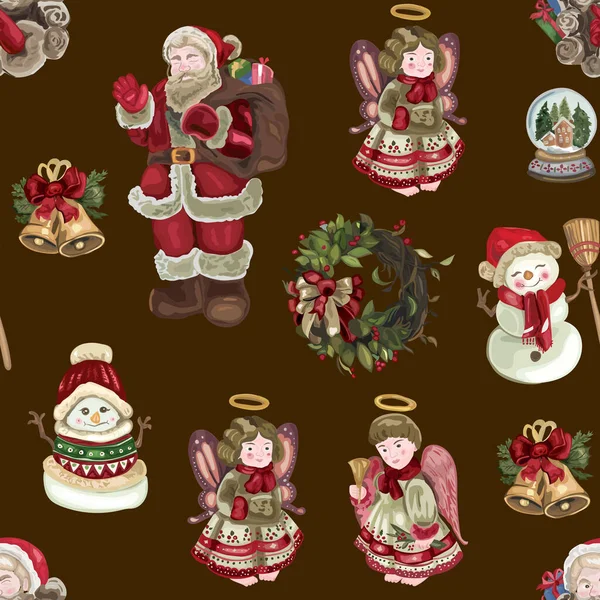 Christmas Seamless Pattern Background Vector Illustration — Stock Vector