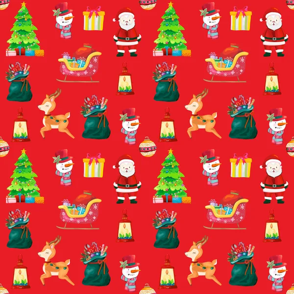 Fondo Patrón Sin Costuras Navidad Ilustración Vectorial — Archivo Imágenes Vectoriales