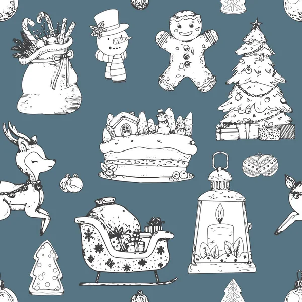 Noël Fond Motif Sans Couture Illustration Vectorielle — Image vectorielle