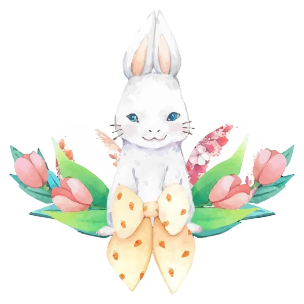 Frohe Ostern Aquarell Dekoration Für Design Vektorillustration — Stockvektor