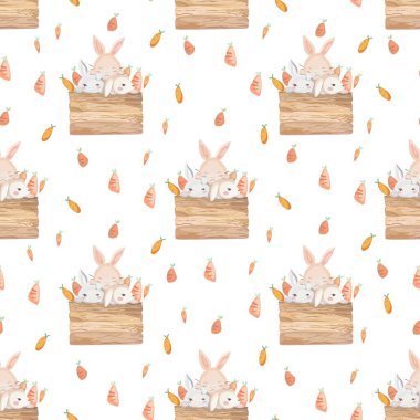 Mutlu Paskalya Dikişsiz desen arka plan. Vektör çizim.