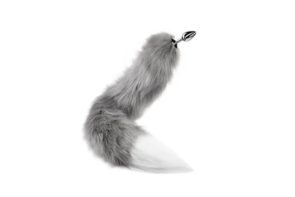 Steel Anal Plug with Soft Wild Fox Tail. Butt Plug Anal Stimulator for Women.