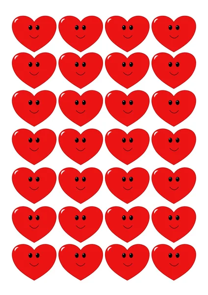 Smiling love hearts — Stock Vector