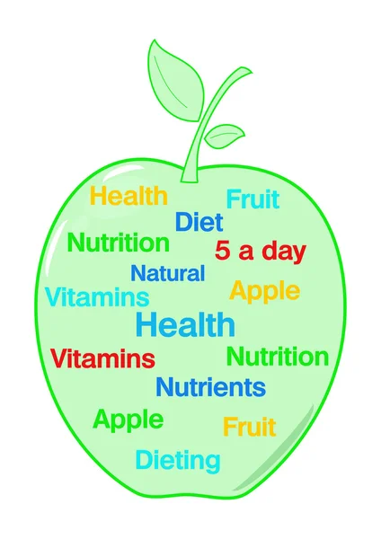 Zdraví a diety jablko — Stockový vektor