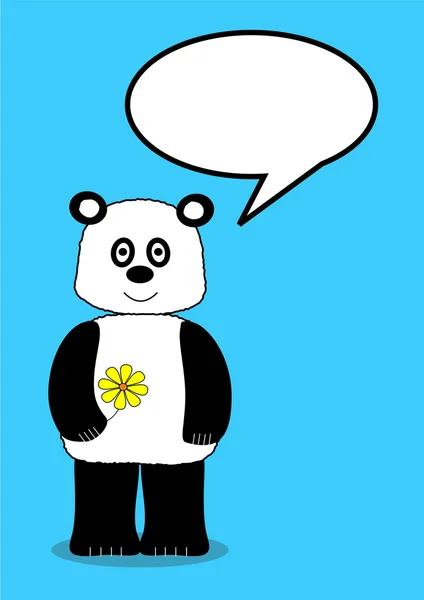Urso Panda com bolha de fala — Fotografia de Stock