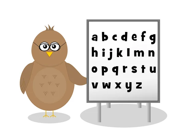 Pássaro com letras alfabéticas — Fotografia de Stock