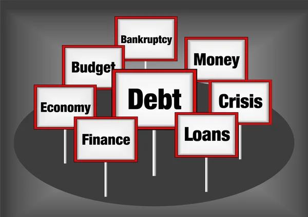 Schuldenkonzept veranschaulicht — Stockfoto