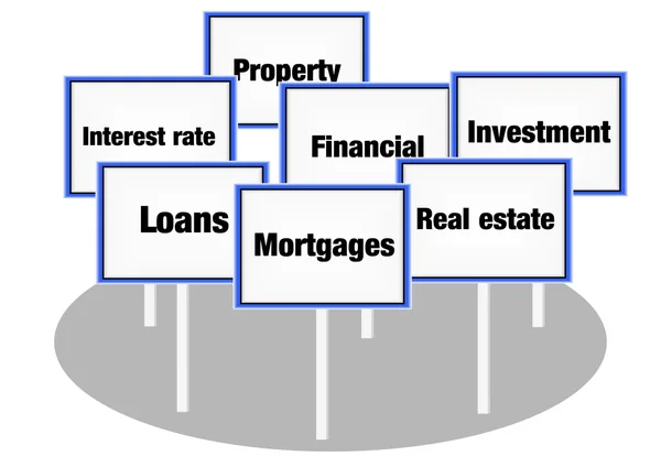 Signos de concepto hipotecario — Foto de Stock