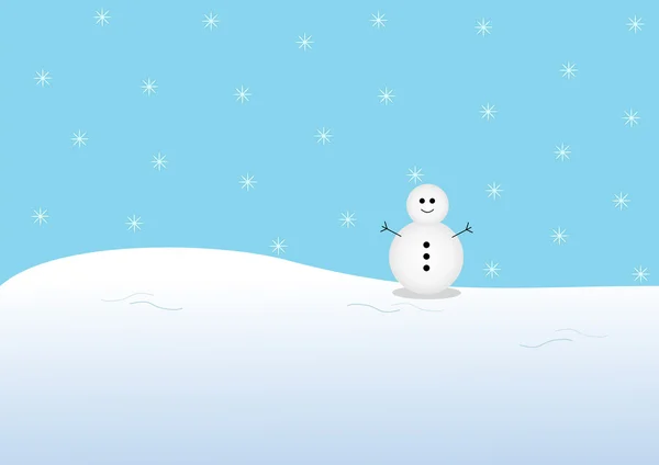 Boneco de neve e neve — Fotografia de Stock