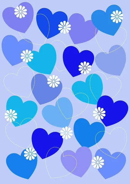 Hearts background blue — Stock Photo, Image