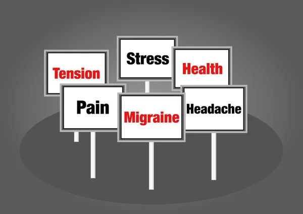 Migraña signos de dolor de cabeza — Foto de Stock