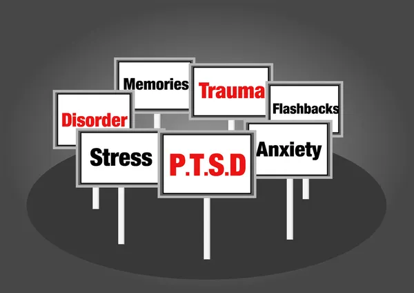 Sinais de conceito PTSD — Fotografia de Stock