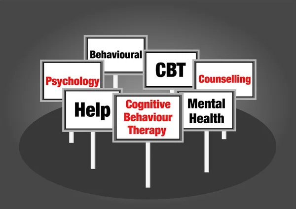 Sinais de terapia comportamental cognitiva — Fotografia de Stock