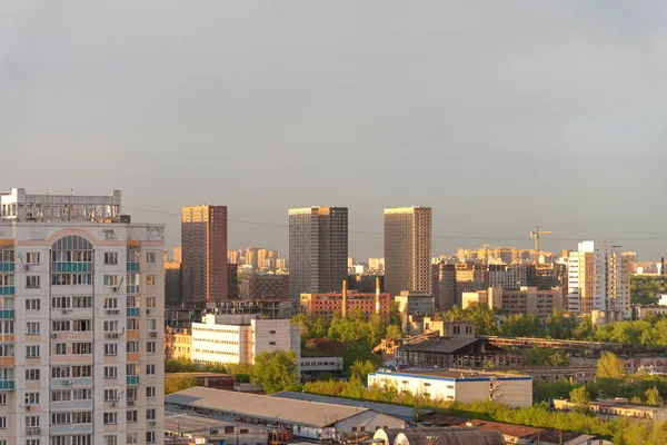 Panoramautsikt Över Industriområdet Graivoronovo Och Nytt Bostadsområde Sydöstra Distriktet Moskva — Stockfoto