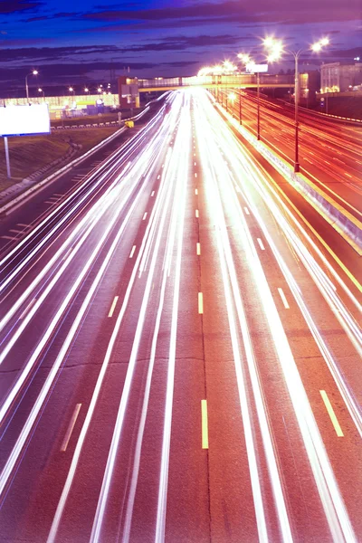 Auto-estrada noturna — Fotografia de Stock