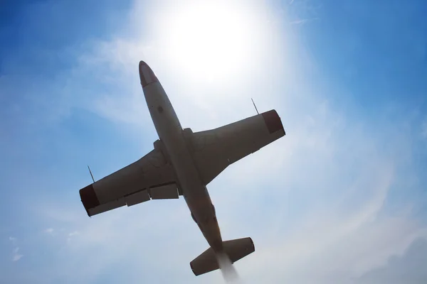 Military plane in the sky — Stock Photo, Image