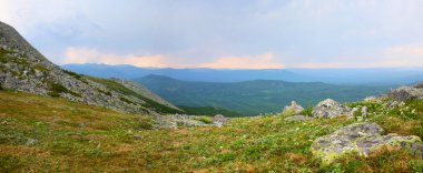 Sunrise in the Ural mountains clipart