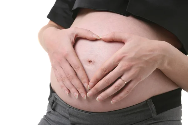 Mage den gravide kvinnen – stockfoto