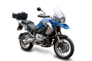 Beyaz arka plan üzerinde motosiklet