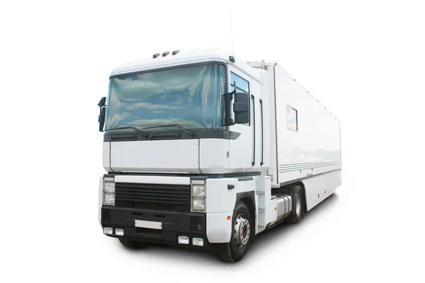 Большой белый современный грузовик — стоковое фото