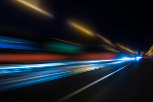 High-speed movement at night — Stock Photo, Image